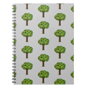 Kawaii Happy Winking Apple Tree Notizblock