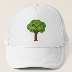 Kawaii Happy Winking Apple Tree Truckerkappe