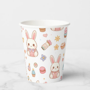 Kawaii Häschen Café Ostern Süße Chibi-Hasen Pappbecher