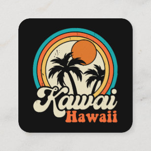 Kawaii Hawaii Surfing Quadratische Visitenkarte