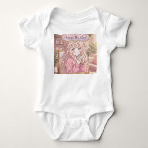 Kawaii Heartbeat Boba Tea Mädchen Baby Bodysuit Strampler