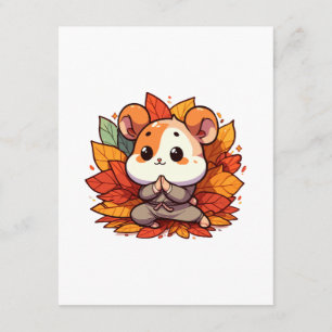 Kawaii Herbst Hamster Yoga Begleitkarte