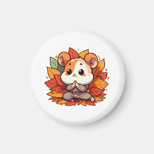Kawaii Herbst Hamster Yoga Magnet