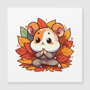 Kawaii Herbst Hamster Yoga Magnetkarte