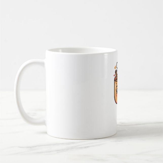 Kawaii Herbsttee Klassischer T - Shirt Kaffeetasse (Links)