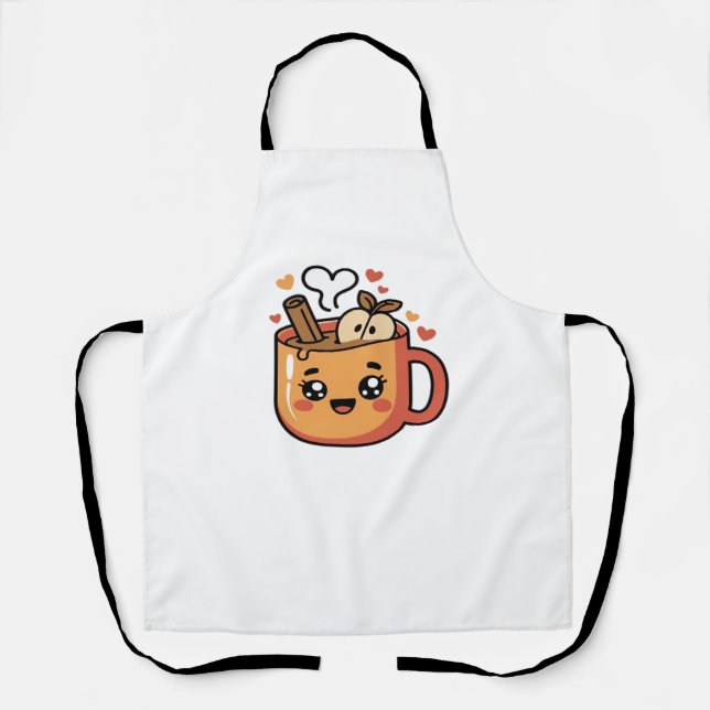 Kawaii Herbsttee Klassischer T - Shirt Schürze (Vorderseite)