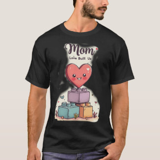 Kawaii-Herz auf Bausteinen MOM-Liebe hat uns aufge T-Shirt