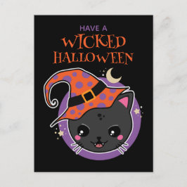 Kawaii Hexch Cat Halloween Postkarte
