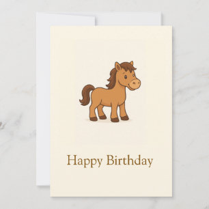 Kawaii Horse Illustration Einladung