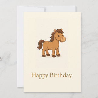 Kawaii Horse Illustration Einladung