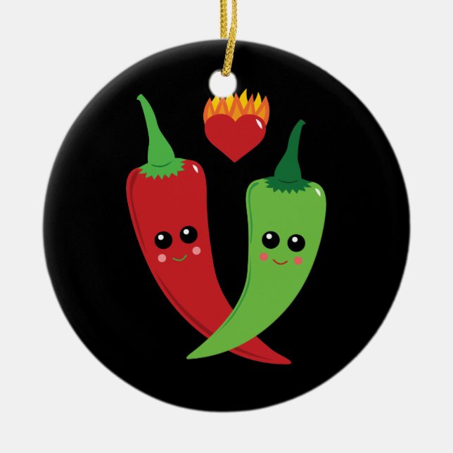 Kawaii Hot Pepper Keramik Ornament (Vorne)