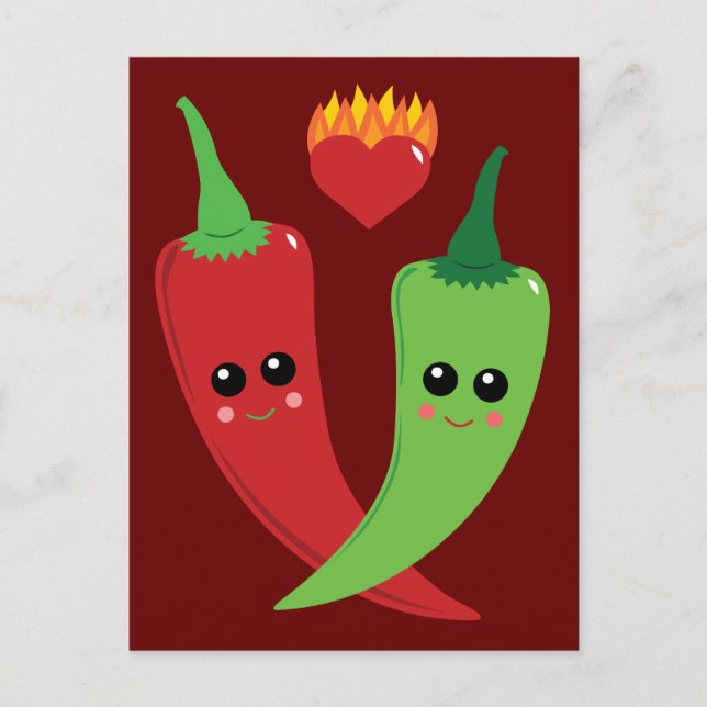 Kawaii Hot Pepper Postkarte (Vorderseite)