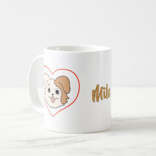 Kawaii-Hund-Herz-Tasse - Geschenk für Hunde-Liebha Kaffeetasse