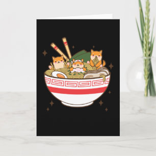 Kawaii-Hunde, die Ramen essen Karte