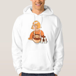 Kawaii-Hundepudding – Ästhetische Orange Anime-Nac Hoodie