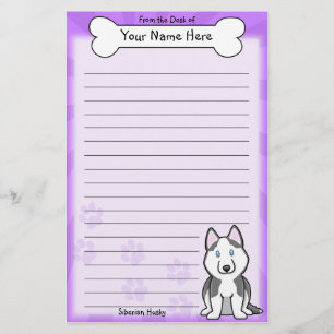 Kawaii Husky-Briefpapier Briefpapier