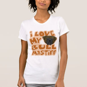 Kawaii I Liebe mein Brindle Bullmastiff T-Shirt