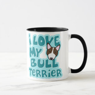 Kawaii I Liebe mein Brindle Stier-Terrier Tasse