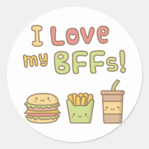 Kawaii I Liebe mein Runder Aufkleber