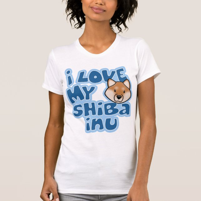 Kawaii I Liebe mein Shiba Inu T-Shirt (Vorderseite)