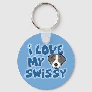Kawaii I Liebe mein Swissy Schlüsselanhänger