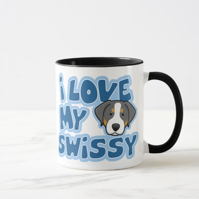 Kawaii I Liebe mein Swissy Tasse (Rechts)