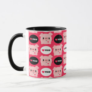 Kawaii I Liebe-Schweine Tasse