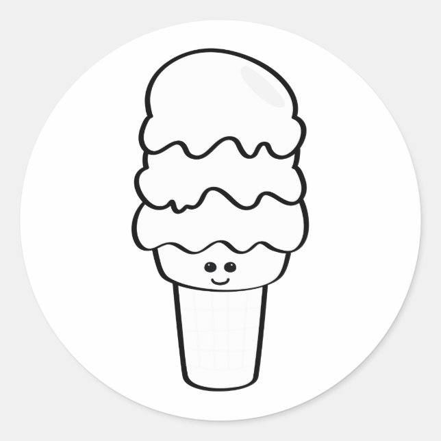 Kawaii Ice Cream COLORING Stickers (Vorderseite)
