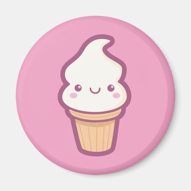 Kawaii Ice Cream Cone Magnet (Vorne)