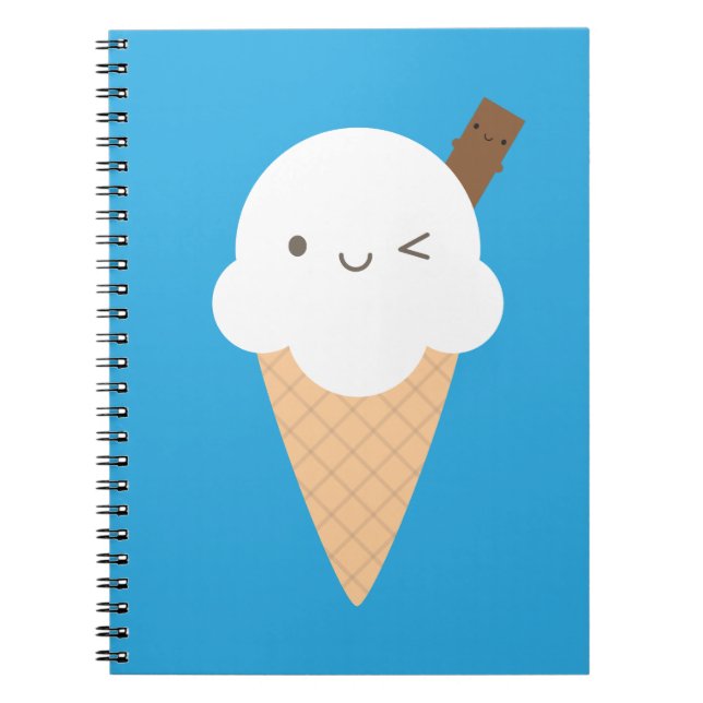 Kawaii Ice Cream Cone Notizblock (Vorderseite)