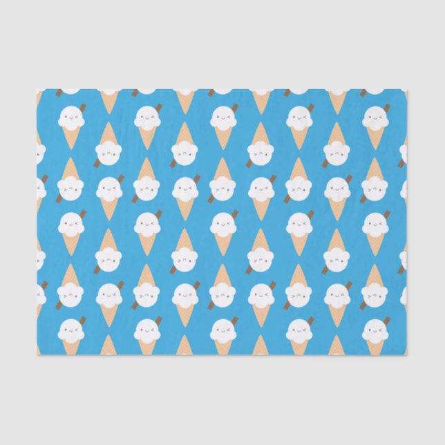 Kawaii Ice Cream Cones Seidenpapier (Vorderseite)