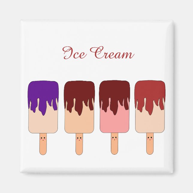 Kawaii Ice Cream Magnet (Vorne)
