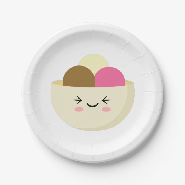 Kawaii Ice Cream Pappteller (Vorderseite)