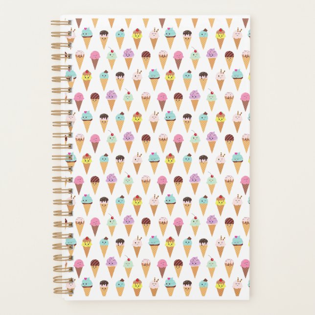 Kawaii Ice Cream Pattern Planer (Vorderseite)