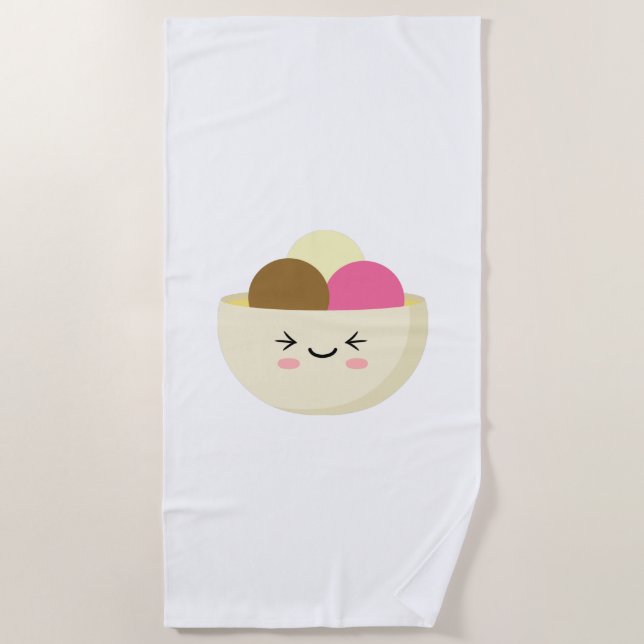 Kawaii Ice Cream Strandtuch (Vorderseite)