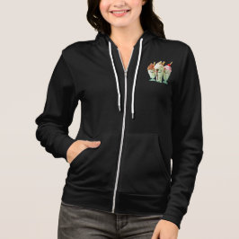 Kawaii Ice Cream Trio Cute Dessert Characters Hoodie