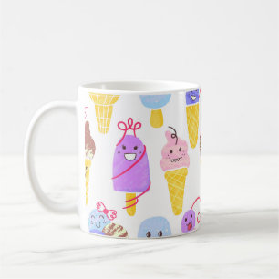 Kawaii Ice Creams Muster, Kawaii Character Ice Cr Kaffeetasse