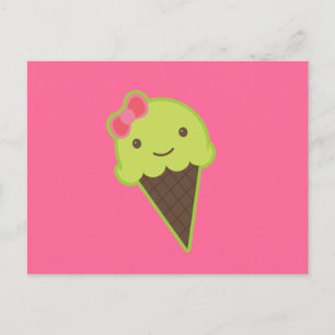 Kawaii in einer Kone gefroren Postkarte