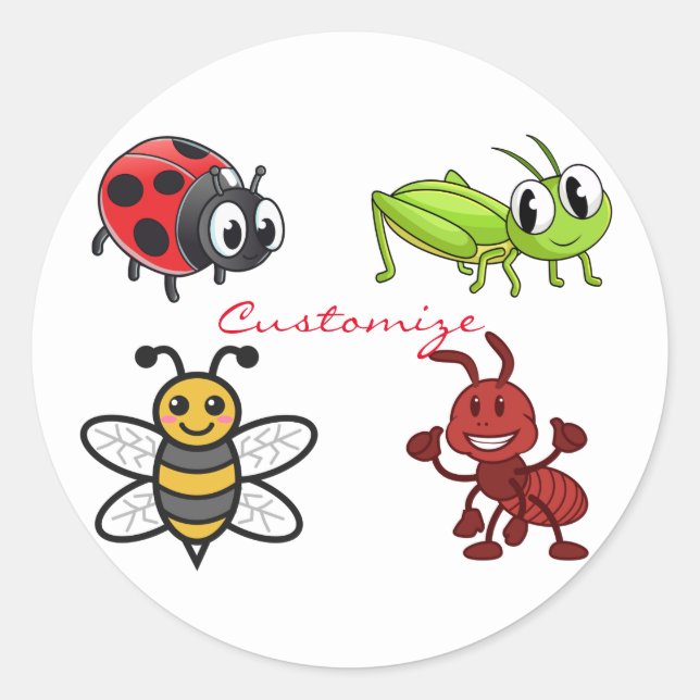 Kawaii Insects Thunder_Cove Runder Aufkleber (Vorderseite)