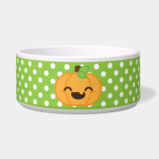 Kawaii Jack O Lanern Pumpkin Dog Bowl Napf (Vorderseite)