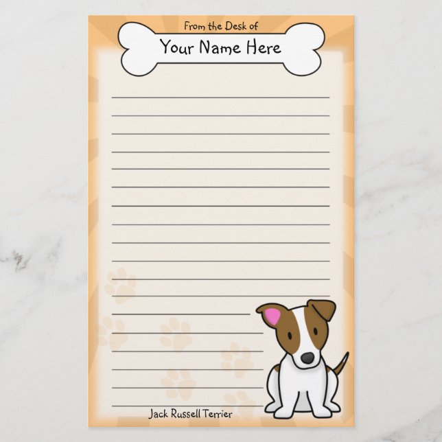 Kawaii Jack-Russell-Terrier-Briefpapier Briefpapier (Vorderseite)