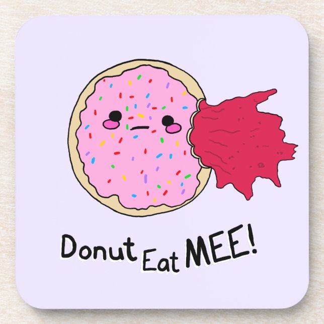 Kawaii Jam Donut Eat Me Getränkeuntersetzer (Vorderseite)