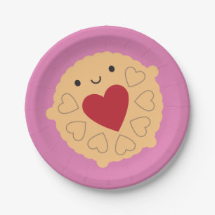 Kawaii Jammie Dodger Biscuit Pappteller