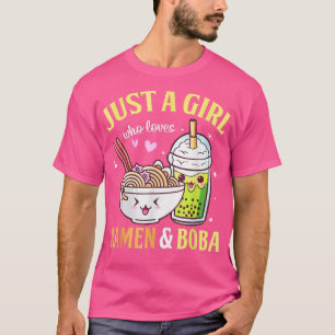 Kawaii Japanese Anime Just Girl Lieben Ramen Boba T-Shirt
