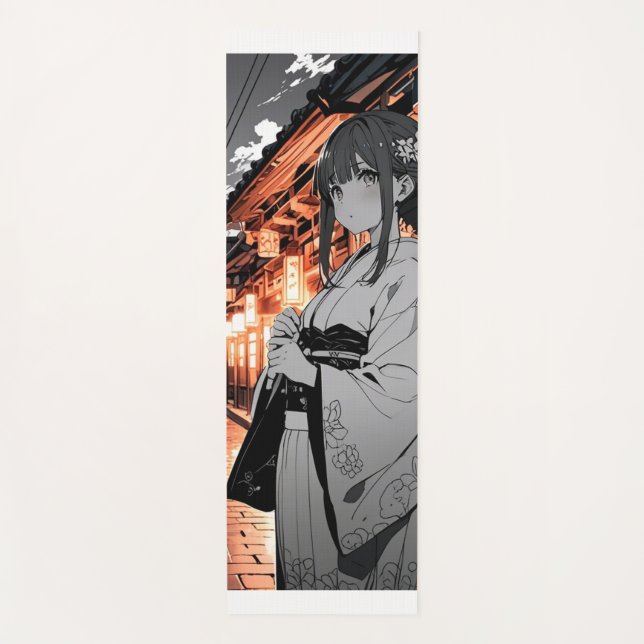KAWAII Japanese Girl yoga mat Yogamatte (Vorderseite)