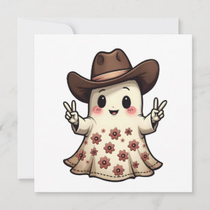 Kawaii Japanese Pastel Cowboy Ghost Halloween Einladung