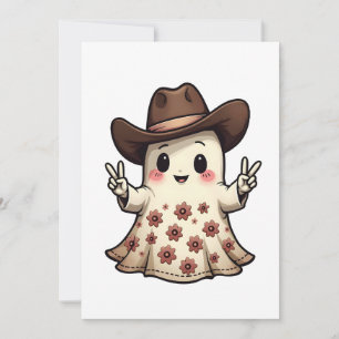 Kawaii Japanese Pastel Cowboy Ghost Halloween Einladung