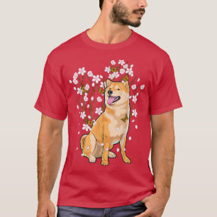 Kawaii Japanese Shiba Inu Cherry Blossom Blume Sa T-Shirt