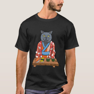 Kawaii Japanisch British Shorthair Cat Kimono Sush T-Shirt