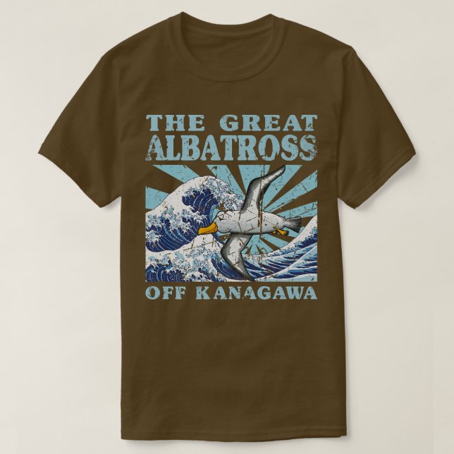 Kawaii Japanisch Great Wave Great Albatross Niedli T-Shirt (Design vorne)